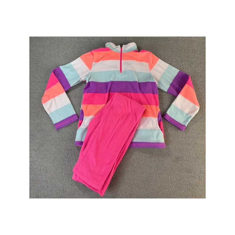 Children's Place Girls Fleece Set Quarter Zip Pants Pink Multi Sz Large‎ (10-12)